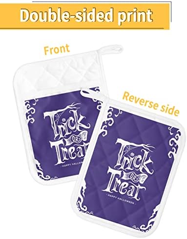 JasmineM Halloween Purple Potholders Set of 5 with Hanging Loops