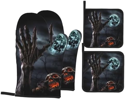HD Halloween Zombie printed Oven Mitts Pot Holders
