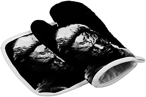 ZHANGXM Oven Mitts Halloween Michael Myers Soft Cotton Insulation Gloves