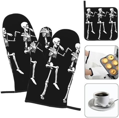 XULLZH Halloween Skeleton Pot Holder Set