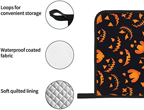 Pumpkin Oven Mitts Heat-Resistant Set of 4