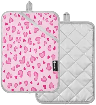 Kcldeci Heat Resistant 2-Pack Oven Mitts Potholders with leopard design