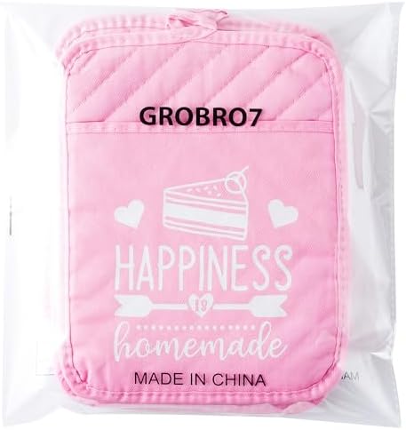 GROBRO7 5-Piece Gradient Pink Cotton Potholders Set