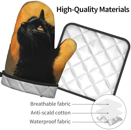 Halloween Black Cat Oven Mitt Pkg