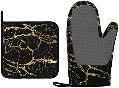 Oven Mitts Potholders - Heat-Resistant Waterproof FUN Design for Cooking