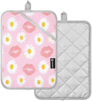 KCldeci Chamomile Heat-Resistant Potholders Set of 2