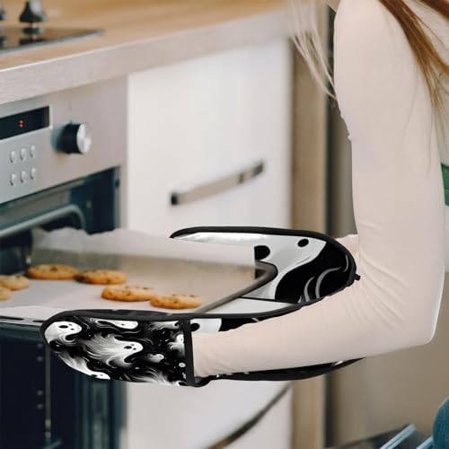 Gublec Ghosts Halloween Oven Mitts 354 x 75 Heat Resistant