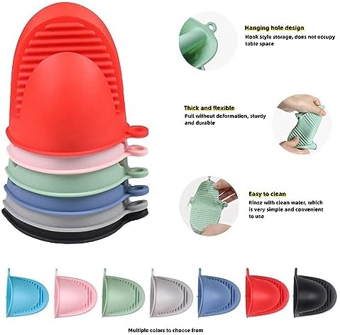 Mini Oven Gloves Silicone Heat Resistant Cooking Pinch Mitts Potholder Blue