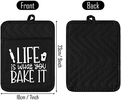 5-Piece Heat-Resistant Baking Potholders for Kitchen
