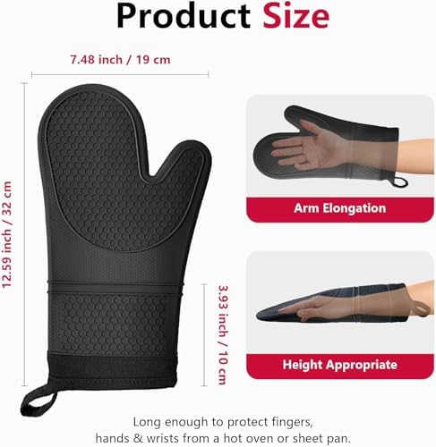 Extra Long Silicone Oven Mitts