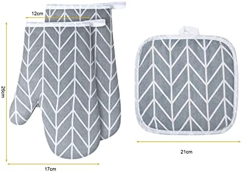 AUAUY 6-Piece Oven Mitts Set with Non-Slip Silicone