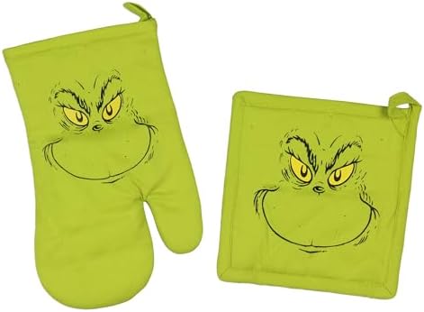 Grinch Oven Mitt and Pot Holder Set
