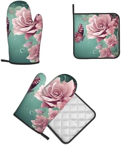 Floral Delight Oven Mitts Set