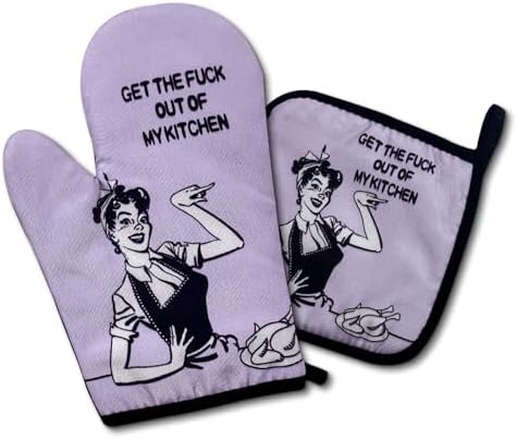 Funny Oven Mitts Set for Kitchen Baking