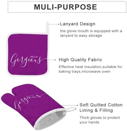 Curdesi 3PCS Oven Mitts Set - Heat Resistant Minimalist Design