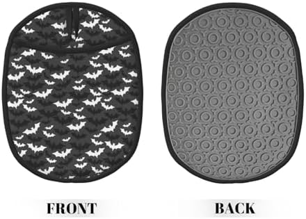 Vivid Halloween Bats Grey Oven Pot Holder Set