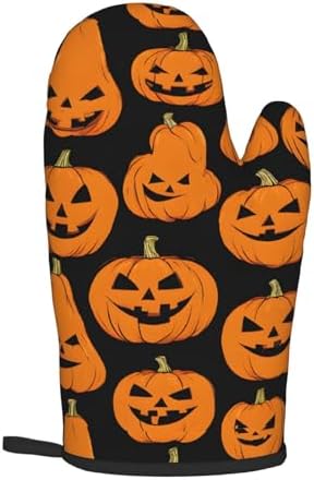 Pumpkin-Themed Oven Mitts Pot Holders Set
