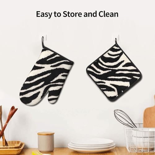 Zebra Animal Print Oven Mitts Set