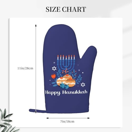 Happy Hanukkah Oven Mitts with Silicone Palm 1