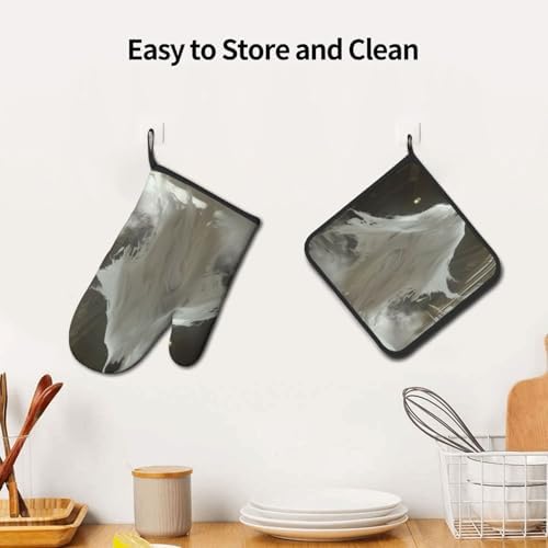 Oven Mitts Set Ghostly Heat Resistant Halloween Decor