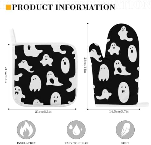 Scarecacked Halloween Goth Oven Mitts Coasters Set