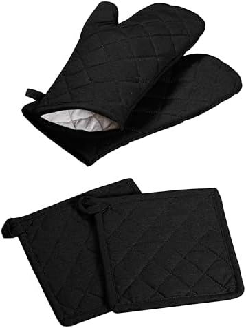 Oven Mitt Pot Holder Set 100 Cotton for Cookers