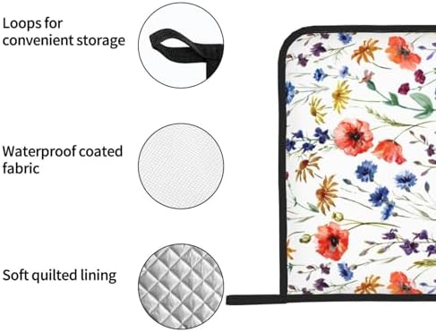 Perfectly Padded Heat-Resistant Potholders Poppy Wildflowers