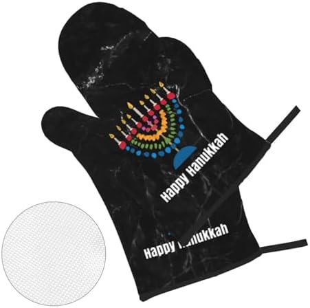 Delightful Hanukkah Heat-Resistant Oven Mitts and Pot Holders Set 4PCS