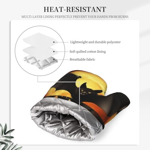Halloween Compatible Silicone Oven Mitts and Pot Holders Set of 2
