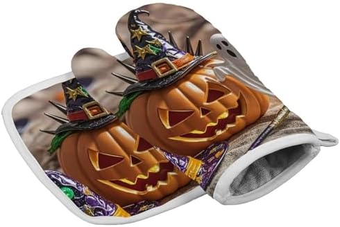 EKYOSHCZ Halloween Witch Hat Oven Mitts Set of 2