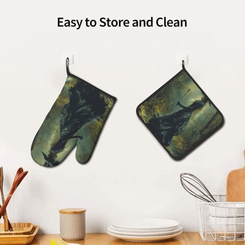 Halloween Witch Thermal Pot Holder Set Cozy Heat-Resistant