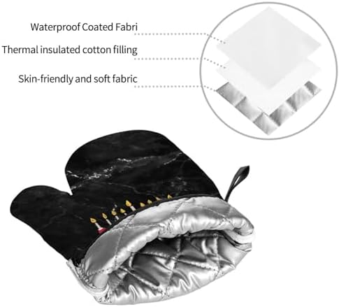 Delightful Hanukkah Heat-Resistant Oven Mitts and Pot Holders Set 4PCS