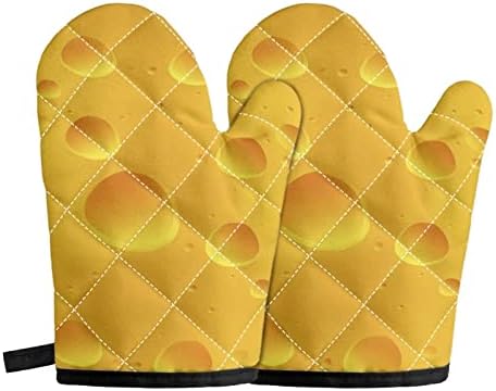 Yellow Cheese Design 2-Pack Oven Mitts