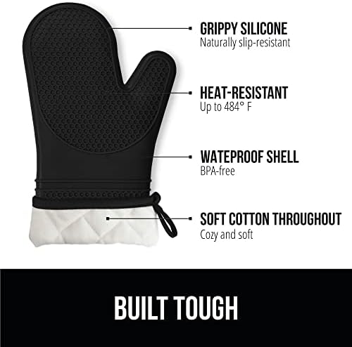 Heat-Resistant Silicone Oven Mitt Set