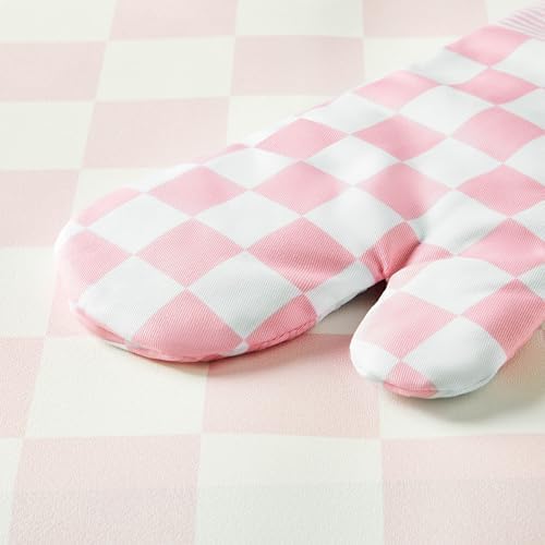 Pink Checkered Oven Mitts Heat Resistant Heat-Insulated Knoxville Kitchen Cookware Protection