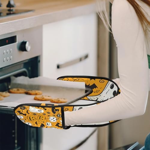 Goblin Ghost Halloween Oven Mitts Double