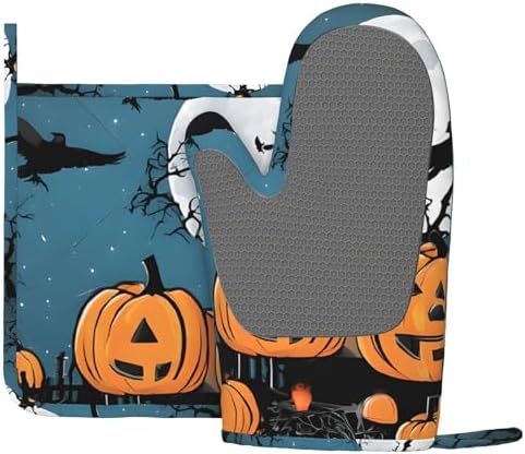 Trick-or-Treat Halloween Pumpkins Heat-Resistant Oven Mitts for Cooking