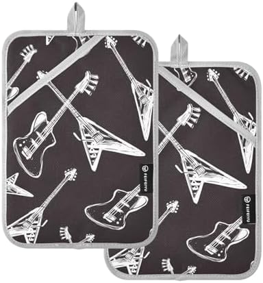 Potholder Rock and Roll Electric Rock Guitars Pot Holder Set of 2