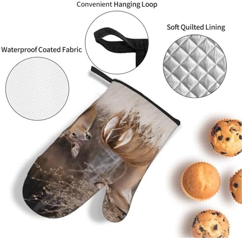 Free Whitetail Deer Oven Mitts Pot Holders 4pcs Set