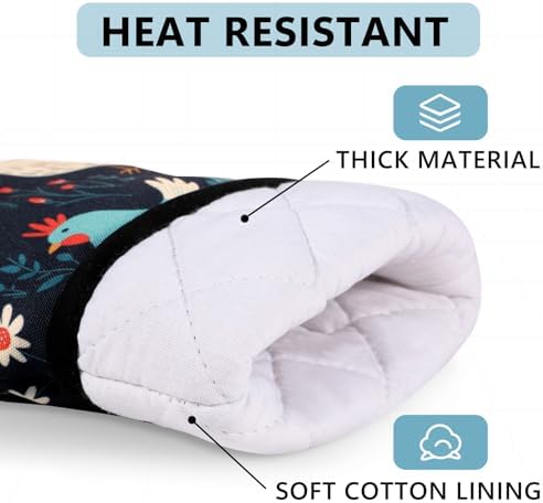 Miracu Oven Mitts Cozy Hen Kitchen Accessories for Cooking Entertaining