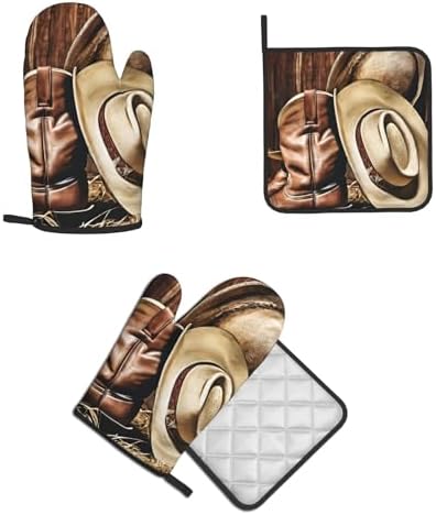 Fortified Cowboy Hat 2-Piece Oven Mitt Pot Holder Set