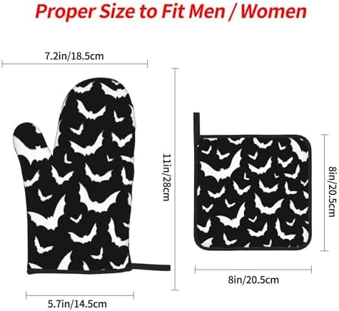 Halloween Black Cats Oven Mitts and Pot Holders Set