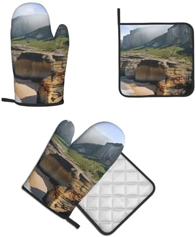 Kauai Hawaii Seashore Oven Mitts and Pot Holders Set of 2