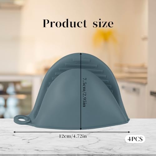 JIYIN 4PCS Silicone Oven Mitts Heat-Resistant Durable Kitchen Pots Poo