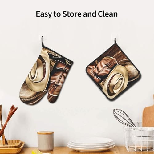 Fortified Cowboy Hat 2-Piece Oven Mitt Pot Holder Set