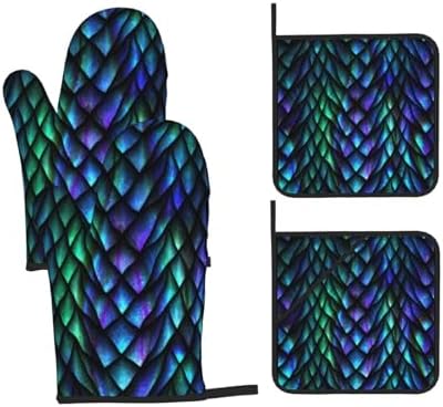 WAWOWA Oven Mitts and Potholders Set of 4