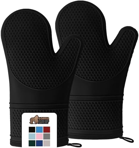 Heat-Resistant Silicone Oven Mitt Set