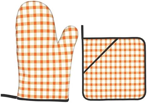 Sketch Art Style Oven Mitts Heat Resistant Pots Cooking Glove Sets