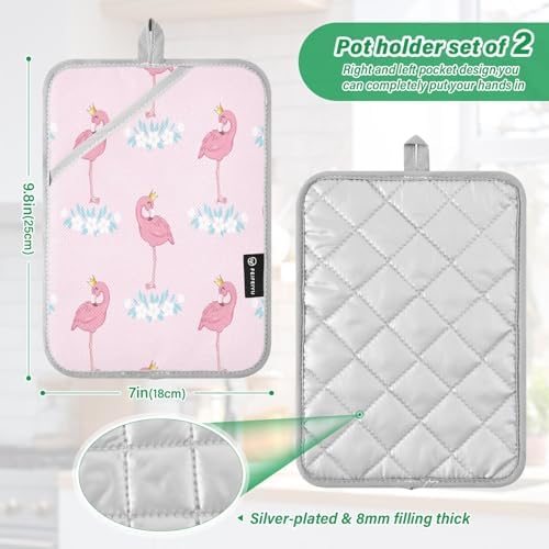 Flamingo Pink Bird Baking Pot Pans Set
