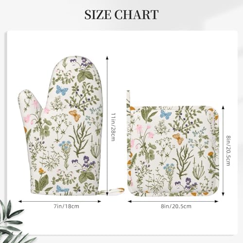 Cozy Floral Oven Mitts Set